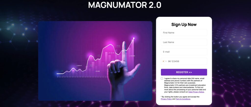 Screenshot - AI Trading Reviews Magnumator 2.0 homepage